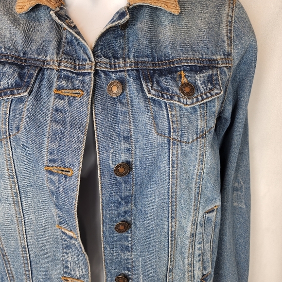 Sky and Sparrow denim corduroy collar jacket - Picture 6 of 10